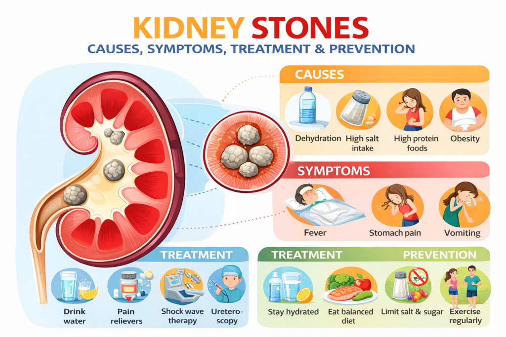 Kidney Stones Causes, Symptoms, Treatment & Prevention