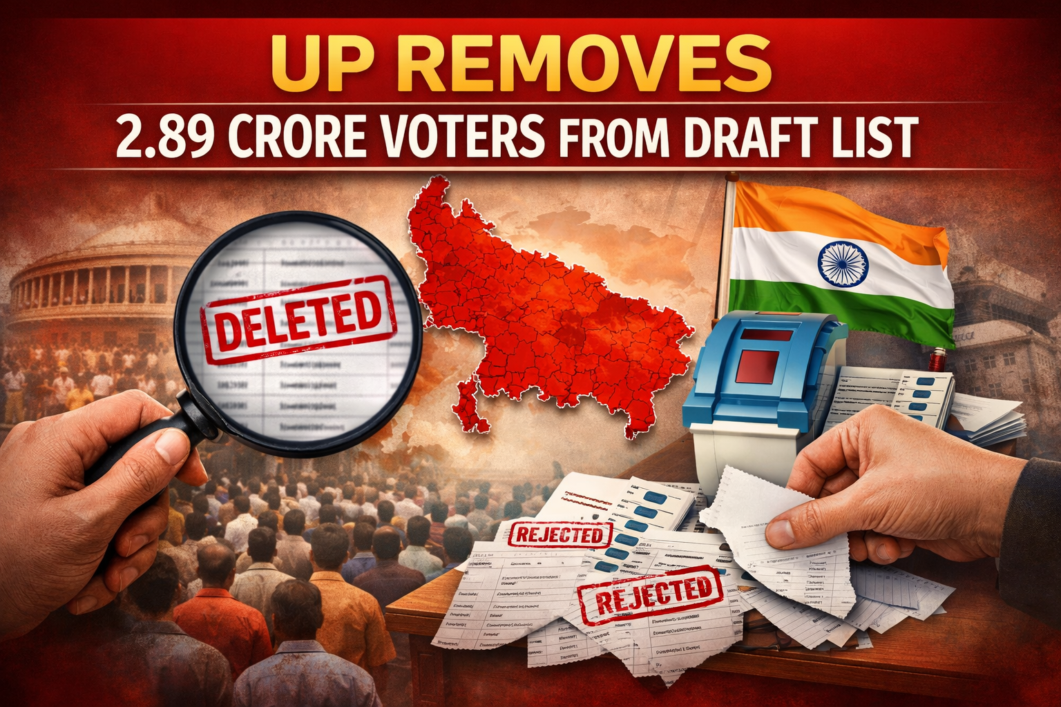UP Removes 2.89 Crore Voters From Draft List